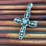 Silpada  Silver Beaded Cross Pendant with Pearl Photo 1