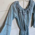 Walter Baker Milan Light Chambray Jumpsuit Off The Shoulder Wide Leg Crochet -S Photo 7