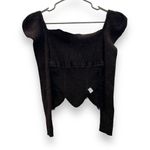 Elliatt RTR Cassie Lace-Trimmed Metallic Ribbed Knit 3/4 Sleeve Top Sz L Photo 2