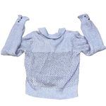 Free People  Purple Open Weave Cropped Snowdrift Pullover Top Sweater size XS Photo 8