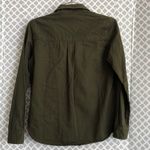 Topshop Petite army green denim button down‎ shirt Size 2P Photo 3