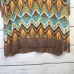 Anthropologie UNCLE FRANK Boho Chevron Tassled Blouse Paisley Women's Size‎ Small Beach Kimono Photo 2