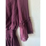 Kobi Halperin Lacie Silk Chiffon Smocked Modest Tiered Cocktail Mini Dress, Sz S Red Photo 6