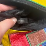 Colorful Patchwork Leather Fanny Pack Bag Red Photo 4