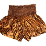 Queen of Sparkles Orange Metallic Swing Shorts Photo 0