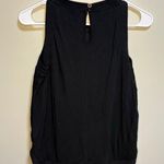 Bordeaux Anthropologie Black Cable Pattern Crewneck Sleeveless Blouse Small Photo 3