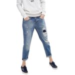 Abercrombie & Fitch  Boyfriend Straight Jeans Distressed Blue 8R Photo 10