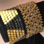 Wooden Beaded Brown Tan Black Stretchy Boho Retro Bracelets Photo 0