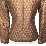 Blushe Vintage Quilted Leather Jacket Women’s Size 8 Bronze Gold Chic Zipper Brown Photo 5