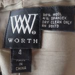 Worth 4 Wool Knee Length Kick Pleats Skirt in Taupe Brown Photo 6