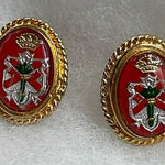 Vintage Accessocraft NYC Coat of arms clip earrings Gold Photo 0