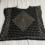 Free People  Black and Gold Geometric Blouse Photo 2