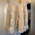 NWT BiBi SHORT SLEEVE TIERED LOOSE FIT MULTI PLAID MINI DRESS Photo 12