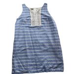 Talbots Dress Blue White Linen Striped Nautical Beach Shift Coastal Photo 2