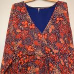 Free People  Floral Scarf Teegan Mini Dress V Neck Size L Photo 6