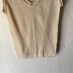 J Crew Tank Top Y2k Small Beige Ribbed Knit Sleeveless Sweater Vest Layering Photo 2