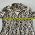BEREK jacket blazer animal print beads faux suede drawstring collar zip up L Silver Size L Photo 6