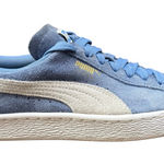 Puma Suede Classic Blue Cream Low Top Sneakers Womens Size 6 | Art 355462-64 EUC Photo 0