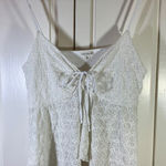 Earthbound Lace Tie Top XL Cottagecore Festival Romantic Angelcore Boho Indie White Photo 0