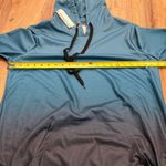 Bloomchic Women's Pocket Drawstring Hooded Sweatshirt Blue Black Ombré Size 10 Photo 4