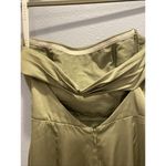 Azazie Olive Green Satin Strapless Cowl Maxi Dress Bridesmaid Formal Gown 8 Photo 6