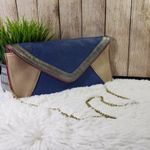 Steve Madden Women's Blue, Gray, Tan, Silver Multi-Texture Color block Purse Photo 7