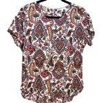 DR2 Floral‎ Paisley Blouse Top S Brown Photo 0