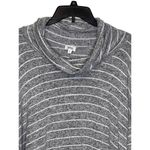 BKE Women's Sweater Top Slouchy Striped Cowlneck Long Sleeve Stretch Gray Medium Photo 2