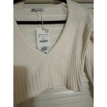 ZARA NEW Ribbed Cropped Sweater Knit in Cream Photo 4