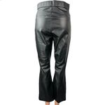 ZARA Women's Black Leather High Waist Flared Bell Bottom Crop Ankle Pants Size M Photo 2