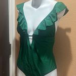 COCOSHIP  green ruffled one piece swimsuit Photo 1