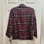 Preston & York  Plaid Button Up Lightweight Jacket Red Black Holiday Career Sz 8 Photo 1