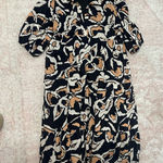 TCEC  Black and Brown Abstract Long Sleeve Dress Photo 0