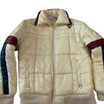 Source Unknown Vintage Guess King Ski Jacket Small Ivory Burgundy Navy Accents Photo 0