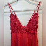 Free People  NWT Lovey Maxi Dress Red Crochet Cotton Size M Photo 5