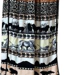 Vntg 80’s Dorothy Schoelen Safari Print Maxi Skirt Black Size 6 Photo 2