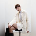 Mango textured knit cream cardigan - size med - perfect for the holidays! Photo 6