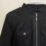 Studio Works EUC  women’s black faux suede full zip pocket lined jacket‎ size 12 Photo 2