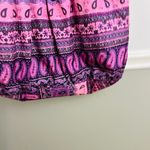 Straw Fabric Purple Pink Multicolor Paisley Casual Fun Large Tote Exotic Bag Photo 9