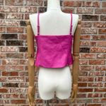WAYF NWOT  Anthropologie Barbiecore Pink Faux Leather Crop Top / L Photo 12