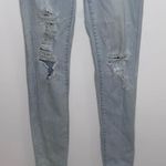 American Eagle  Women Super StretchX Blue Denim Ripped Jegging‎ jeans size 4 Photo 2