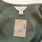 Belle Sky  Green Satin Cold Shoulder Top Sz Med Cuff Sleeves Whimsigoth Witchcore Photo 8