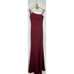La Femme  One-Shoulder Jersey Gown in Burgundy Size US 0 Photo 5