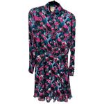 Haute Hippie  Floral Print Silk Henley Shirt Dress‎ S Photo 2