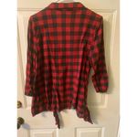 No Boundaries  red plaid open or tie front cardigan shrug size XL Photo 1