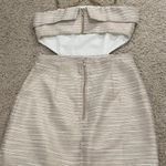 Runaway Clothes Gold and White Striped Side Cutout Mini Dress Photo 2