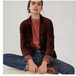 Maeve Anthropologie Velvet Burgundy Blazer Size 6P Petites NWT Photo 0