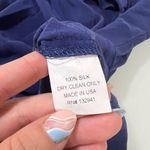 Amanda Uprichard  Blue Silk Ruffle Tank Top Size Small Photo 3