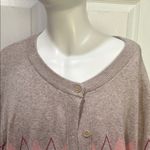 Woman Within  Argyle Cardigan Sweater - Red and Tan Photo 1