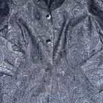 appleseed's Appleseed’s Women’s Grey Paisley Print 3 Button Down Sz 14 Photo 2